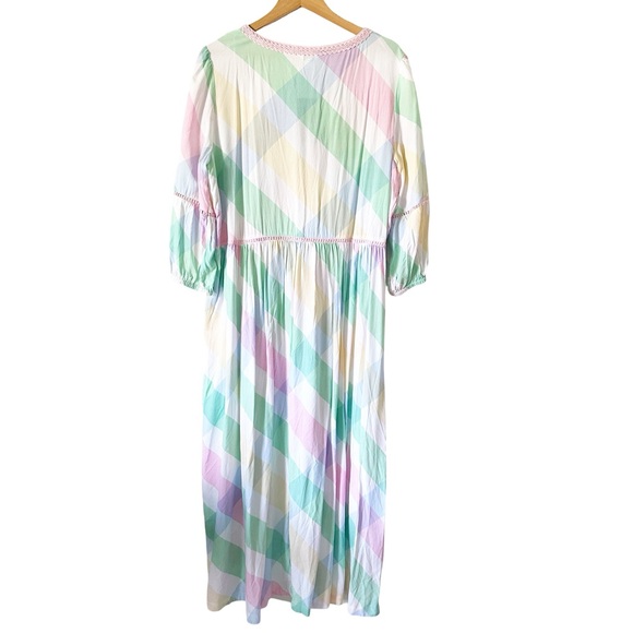 Crown & Ivy Women's Crocheted Plaid Maxi Dress Multi Color XXL NWT - Picture 9 of 9